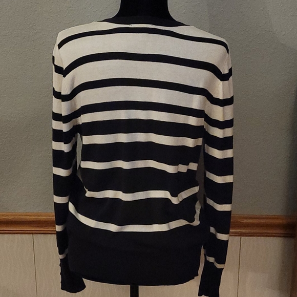 Worthington black/white striped button up cardigan - Picture 3 of 7